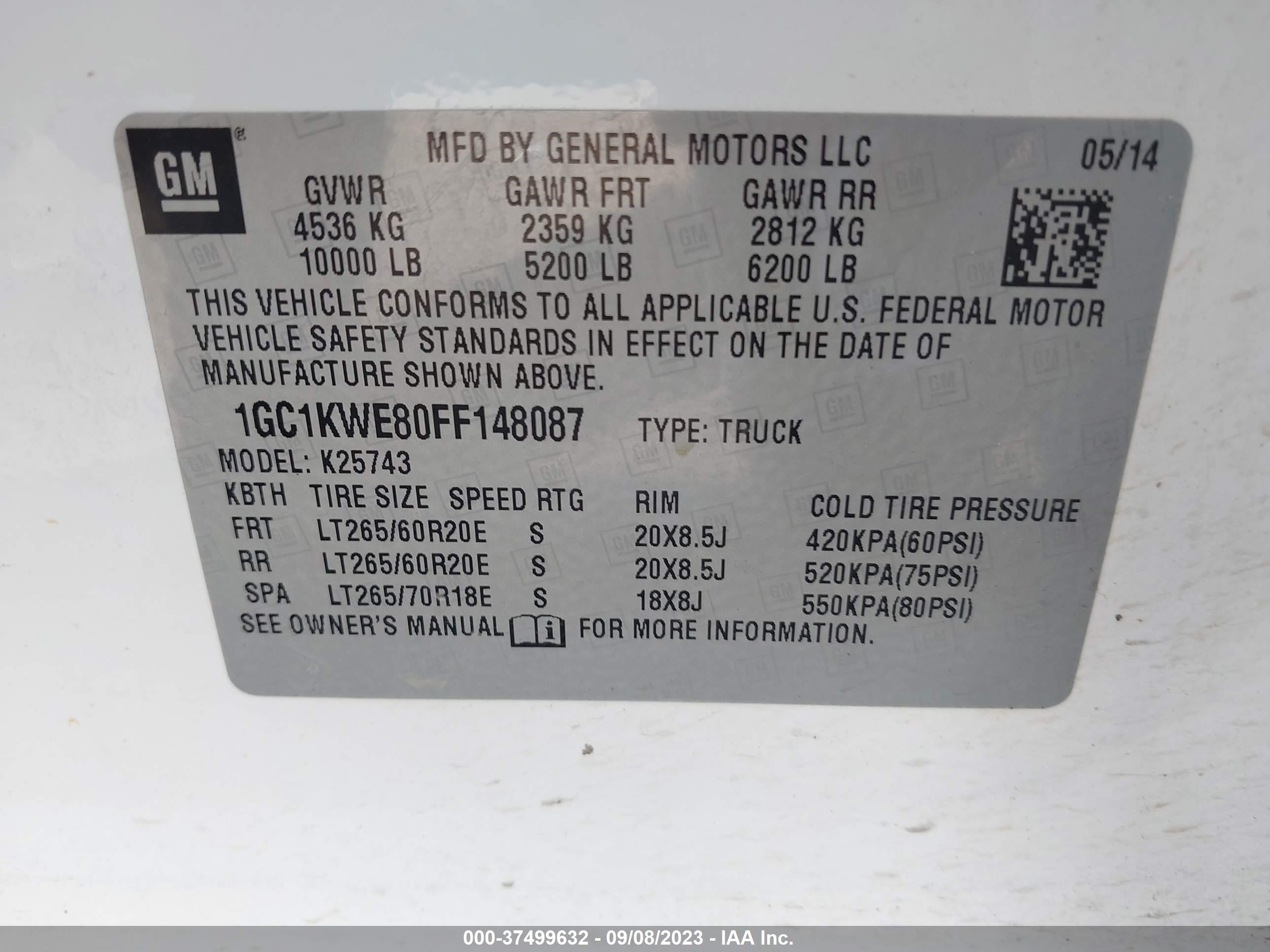 Photo 8 VIN: 1GC1KWE80FF148087 - CHEVROLET SILVERADO 