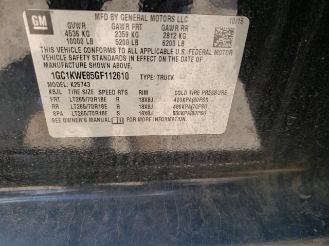 Photo 9 VIN: 1GC1KWE85GF112610 - CHEVROLET SILVERADO 