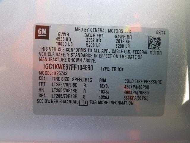 Photo 9 VIN: 1GC1KWE87FF104880 - CHEVROLET SILVERADO 