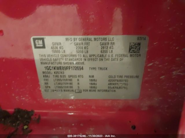 Photo 8 VIN: 1GC1KWE89FF172694 - CHEVROLET SILVERADO 2500HD 