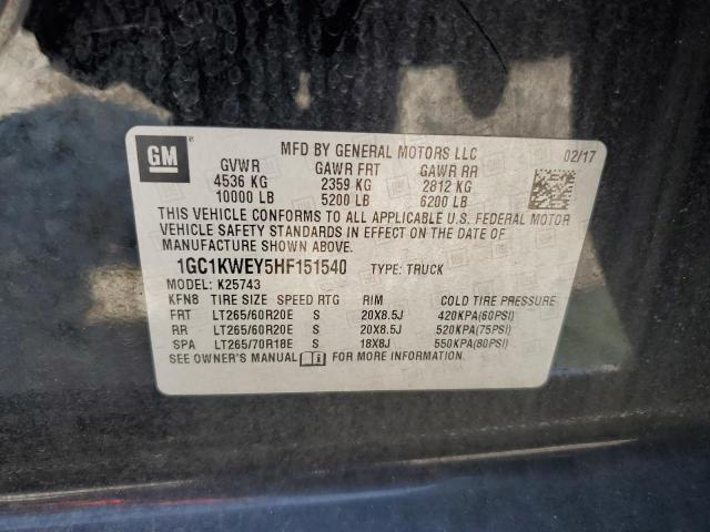 Photo 11 VIN: 1GC1KWEY5HF151540 - CHEVROLET SILVERADO 