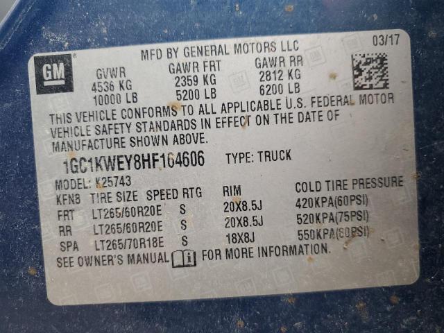 Photo 12 VIN: 1GC1KWEY8HF164606 - CHEVROLET SILVERADO 