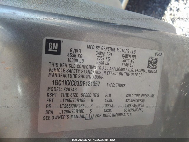 Photo 8 VIN: 1GC1KXC83DF121357 - CHEVROLET SILVERADO 2500HD 