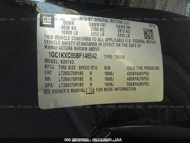 Photo 8 VIN: 1GC1KXC85BF148542 - CHEVROLET SILVERADO 2500HD 