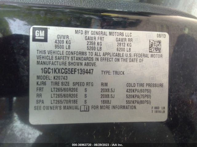 Photo 8 VIN: 1GC1KXCG5EF139447 - CHEVROLET SILVERADO 2500HD 