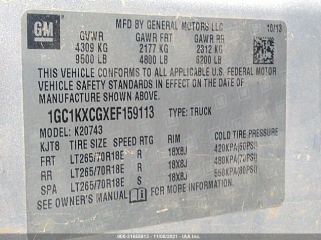 Photo 8 VIN: 1GC1KXCGXEF159113 - CHEVROLET SILVERADO 2500HD 