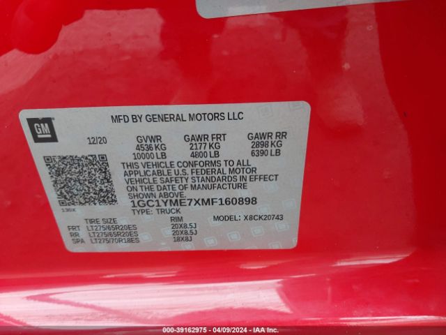 Photo 8 VIN: 1GC1YME7XMF160898 - CHEVROLET SILVERADO 2500HD 