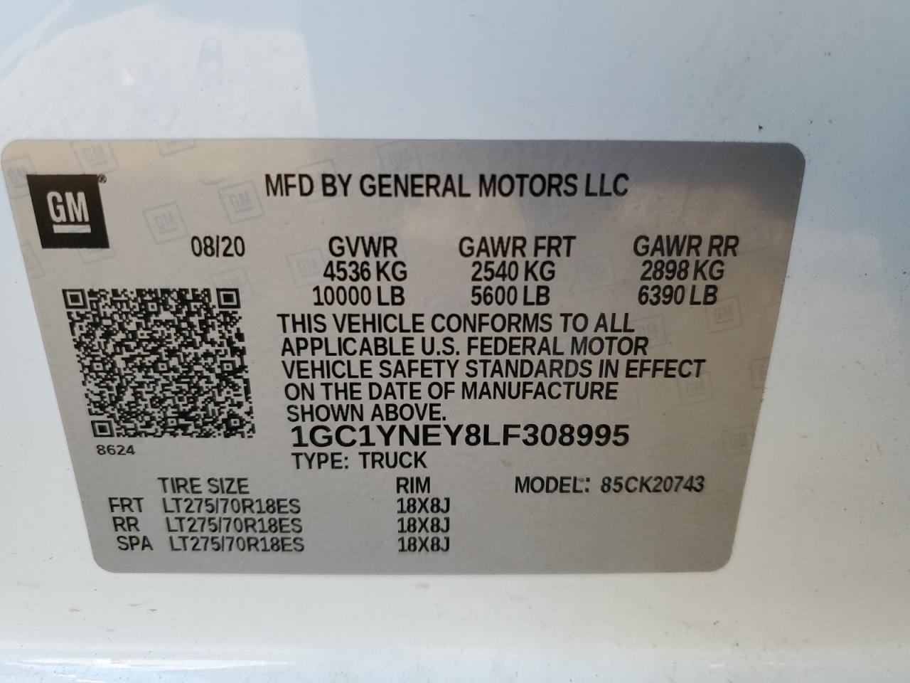 Photo 11 VIN: 1GC1YNEY8LF308995 - CHEVROLET SILVERADO 