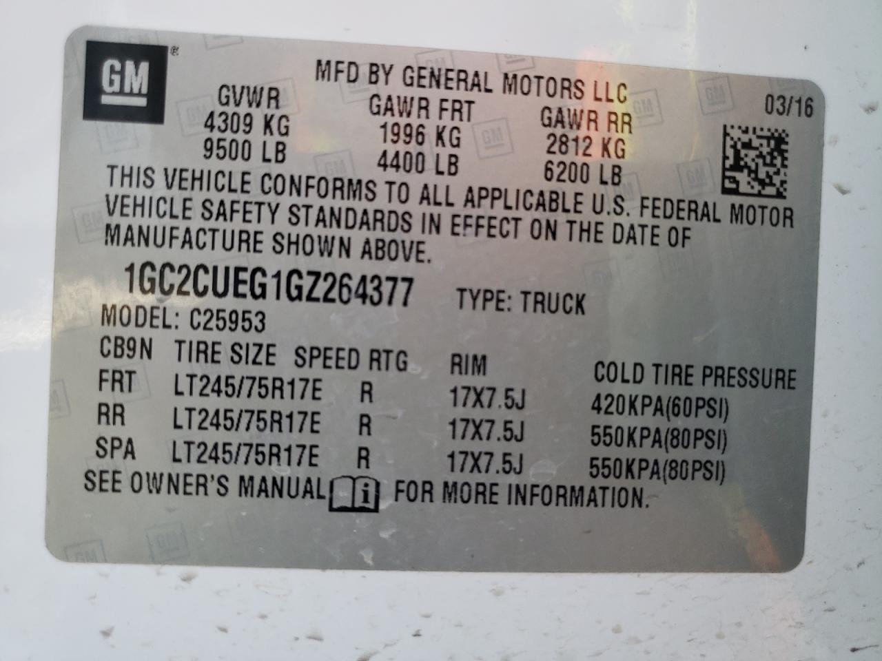 Photo 11 VIN: 1GC2CUEG1GZ264377 - CHEVROLET SILVERADO 