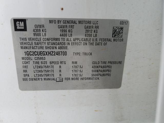 Photo 9 VIN: 1GC2CUEGXHZ248700 - CHEVROLET SILVERADO 