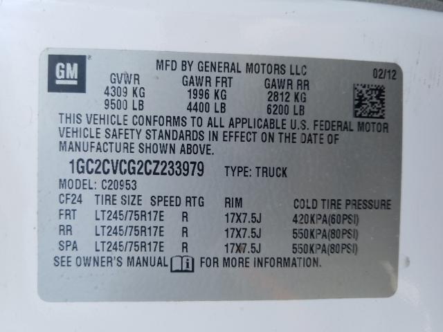 Photo 9 VIN: 1GC2CVCG2CZ233979 - CHEVROLET SILVERADO 