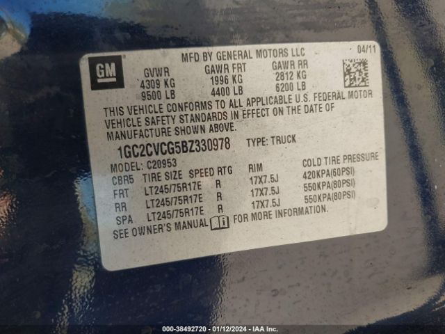 Photo 8 VIN: 1GC2CVCG5BZ330978 - CHEVROLET SILVERADO 2500HD 