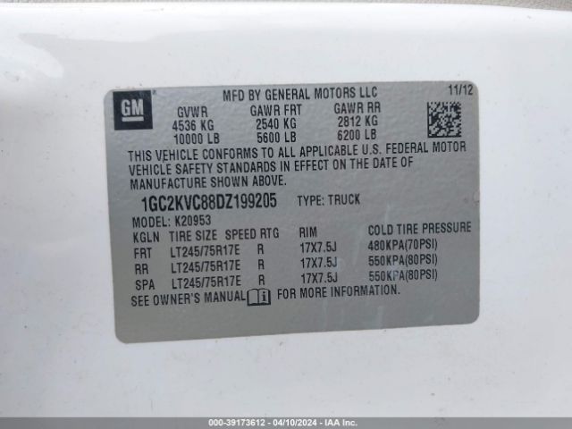 Photo 8 VIN: 1GC2KVC88DZ199205 - CHEVROLET SILVERADO 2500HD 