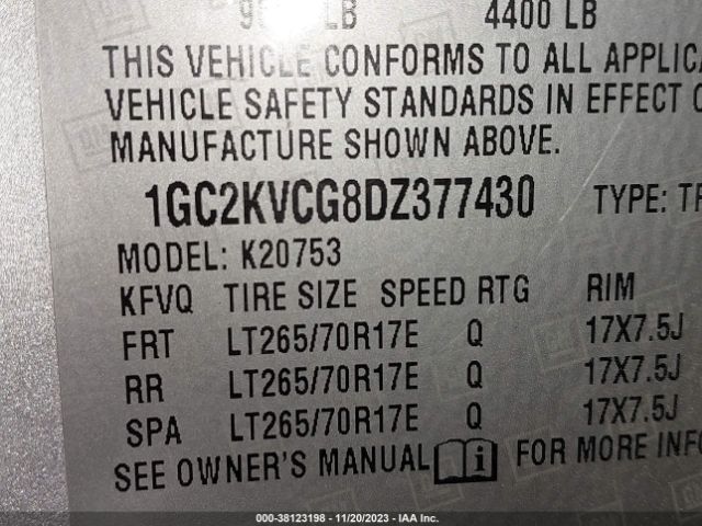 Photo 8 VIN: 1GC2KVCG8DZ377430 - CHEVROLET SILVERADO 2500HD 