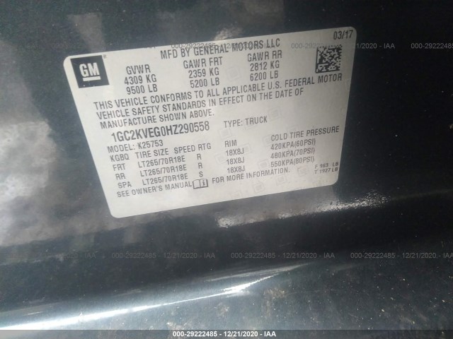 Photo 8 VIN: 1GC2KVEG0HZ290558 - CHEVROLET SILVERADO 2500HD 