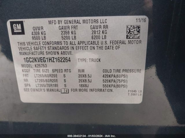 Photo 8 VIN: 1GC2KVEG1HZ162264 - CHEVROLET SILVERADO 2500HD 