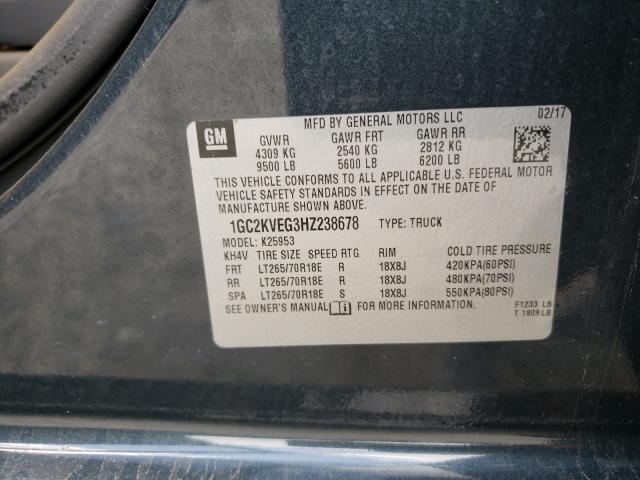 Photo 9 VIN: 1GC2KVEG3HZ238678 - CHEVROLET SILVERADO 