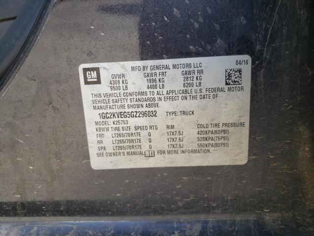 Photo 11 VIN: 1GC2KVEG5GZ296032 - CHEVROLET SILVERADO 