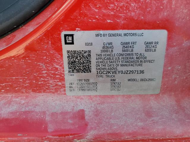 Photo 11 VIN: 1GC2KVEY0JZ297136 - CHEVROLET SILVERADO 