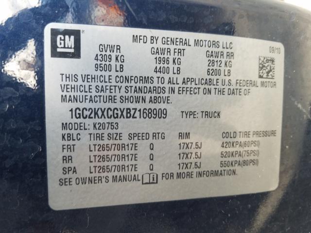 Photo 9 VIN: 1GC2KXCGXBZ168909 - CHEVROLET SILVERADO 