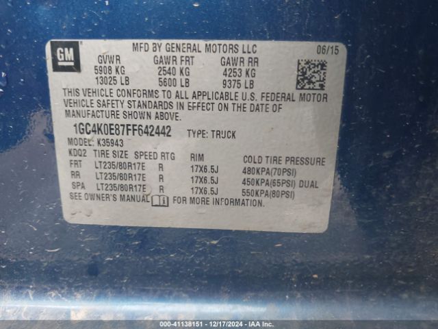 Photo 8 VIN: 1GC4K0E87FF642442 - CHEVROLET SILVERADO 