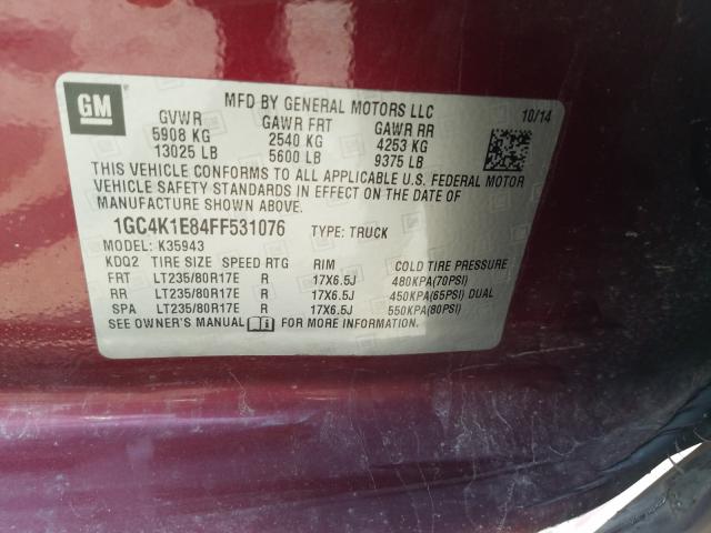 Photo 9 VIN: 1GC4K1E84FF531076 - CHEVROLET SILVERADO 