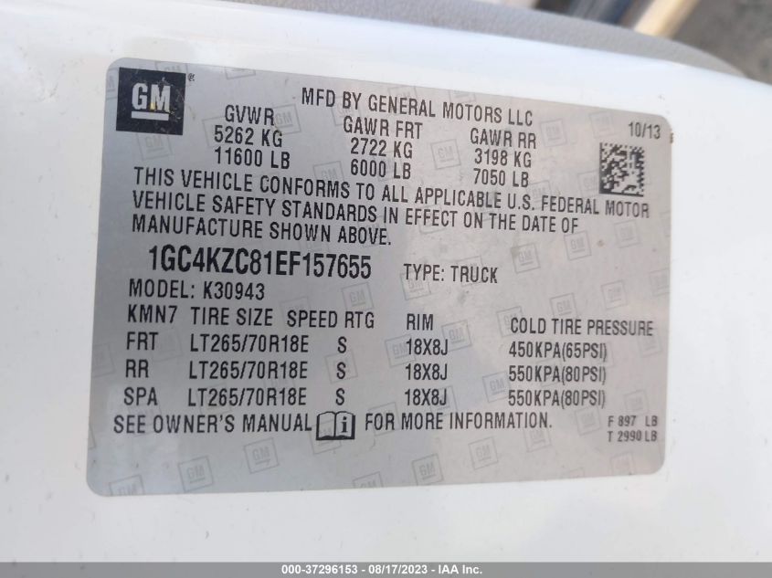 Photo 8 VIN: 1GC4KZC81EF157655 - CHEVROLET SILVERADO 