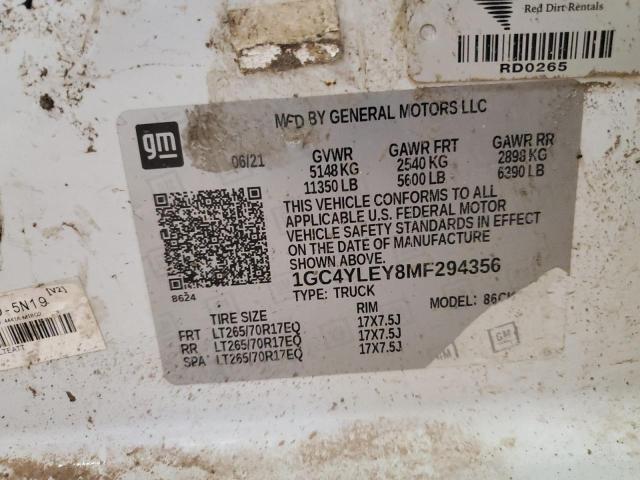 Photo 11 VIN: 1GC4YLEY8MF294356 - CHEVROLET SILVERADO 