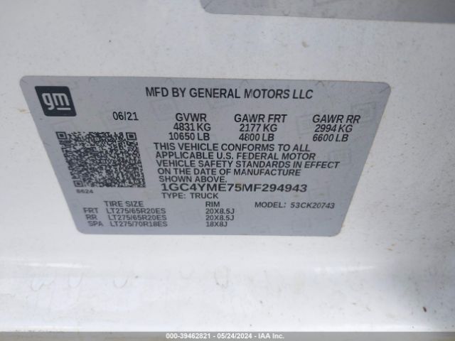 Photo 8 VIN: 1GC4YME75MF294943 - CHEVROLET SILVERADO 2500HD 