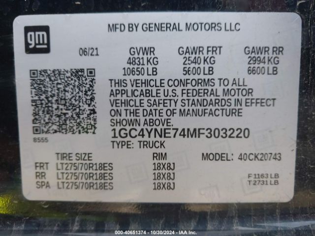 Photo 8 VIN: 1GC4YNE74MF303220 - CHEVROLET SILVERADO 