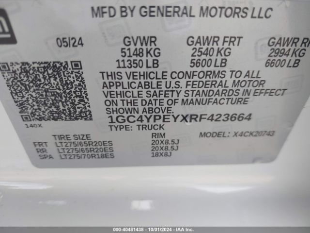 Photo 8 VIN: 1GC4YPEYXRF423664 - CHEVROLET SILVERADO HD 