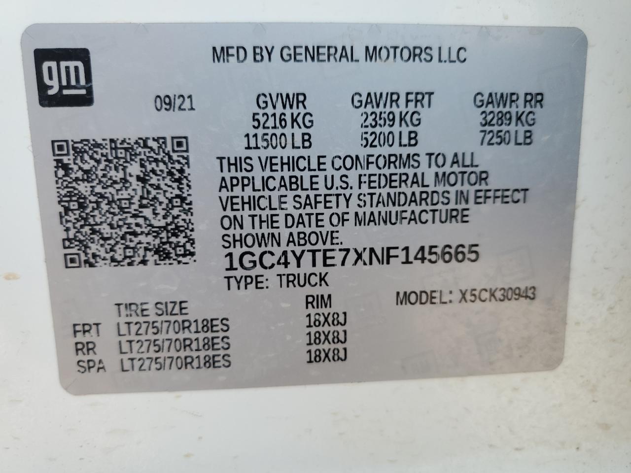 Photo 11 VIN: 1GC4YTE7XNF145665 - CHEVROLET SILVERADO 