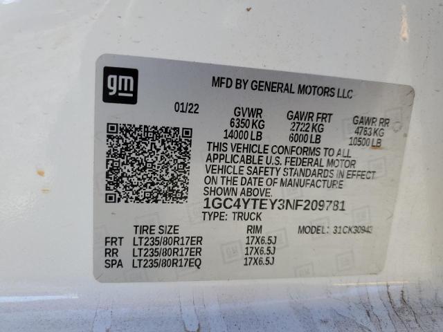 Photo 11 VIN: 1GC4YTEY3NF209781 - CHEVROLET ALL MODELS 