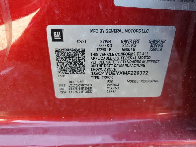 Photo 11 VIN: 1GC4YUEYXMF226372 - CHEVROLET SILVERADO 