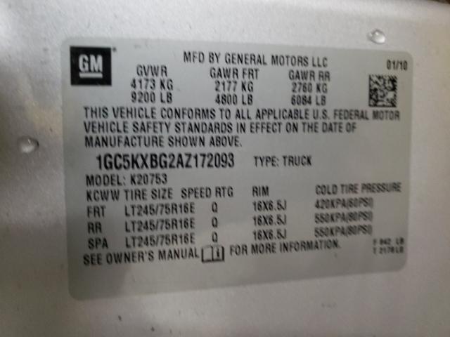 Photo 9 VIN: 1GC5KXBG2AZ172093 - CHEVROLET SILVERADO 