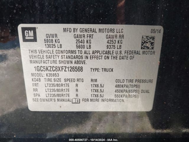 Photo 8 VIN: 1GC5KZC8XFZ126568 - CHEVROLET SILVERADO 