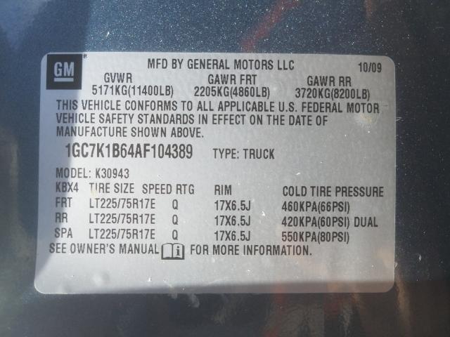 Photo 9 VIN: 1GC7K1B64AF104389 - CHEVROLET SILVERADO 