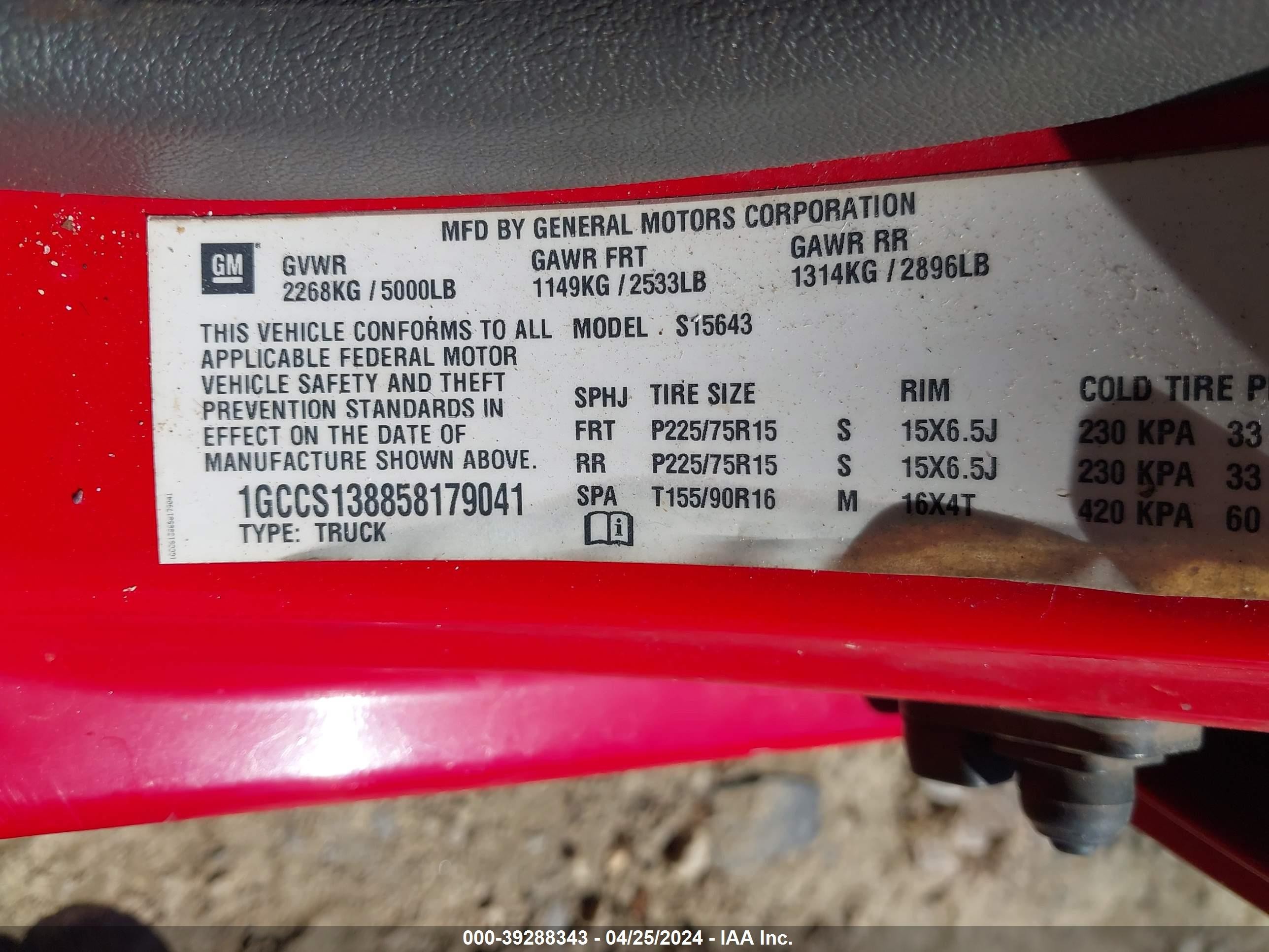 Photo 8 VIN: 1GCCS138858179041 - CHEVROLET COLORADO 