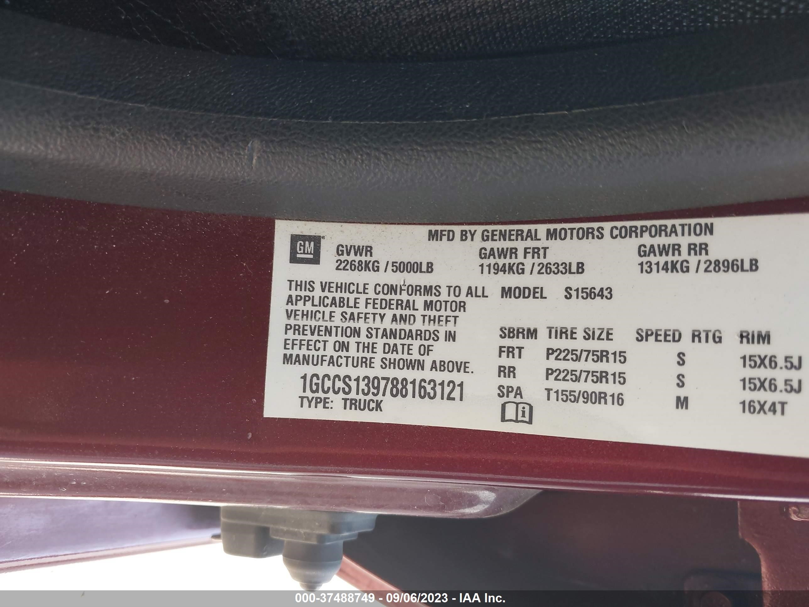 Photo 8 VIN: 1GCCS139788163121 - CHEVROLET COLORADO 