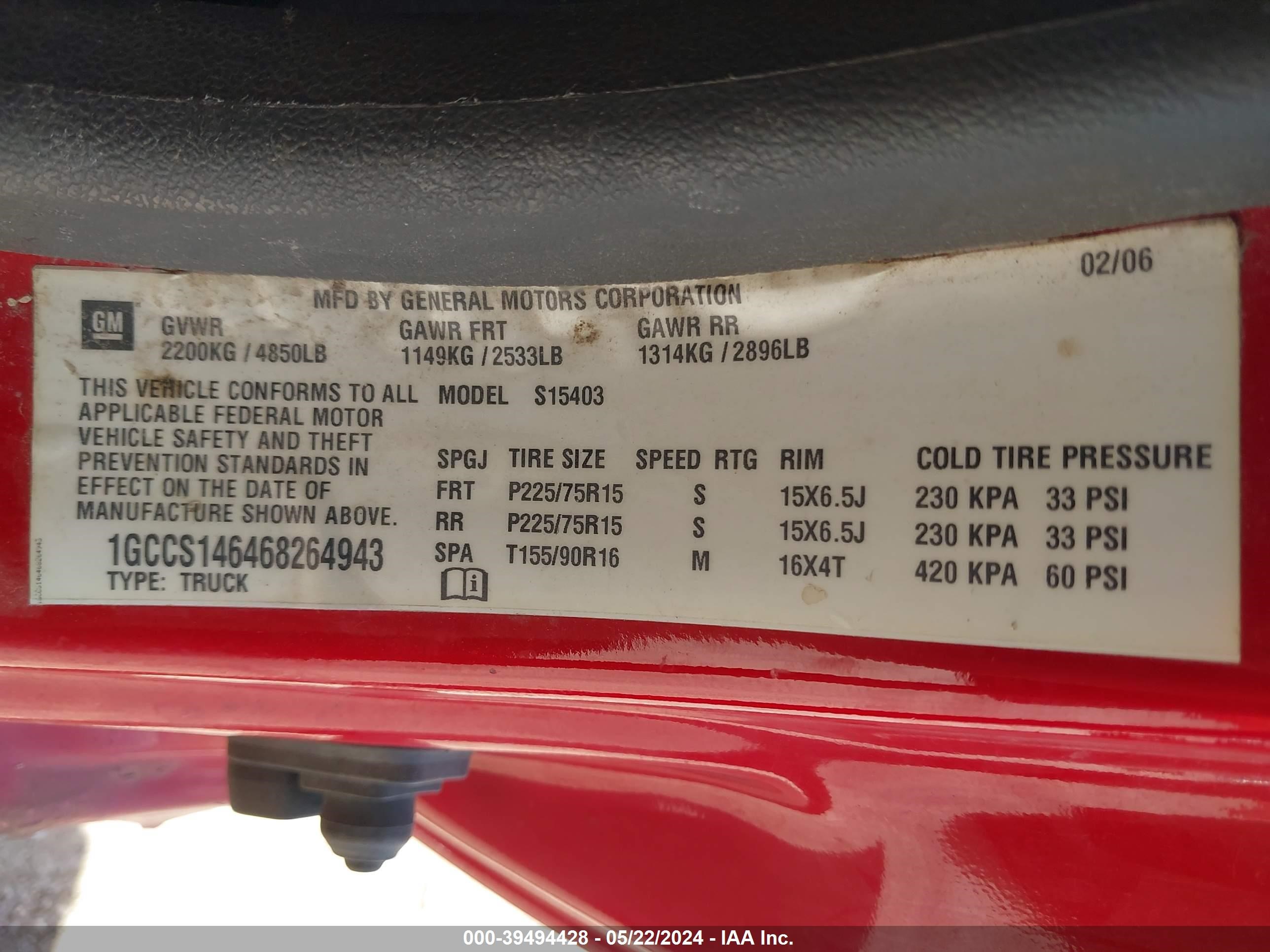 Photo 8 VIN: 1GCCS146468264943 - CHEVROLET COLORADO 