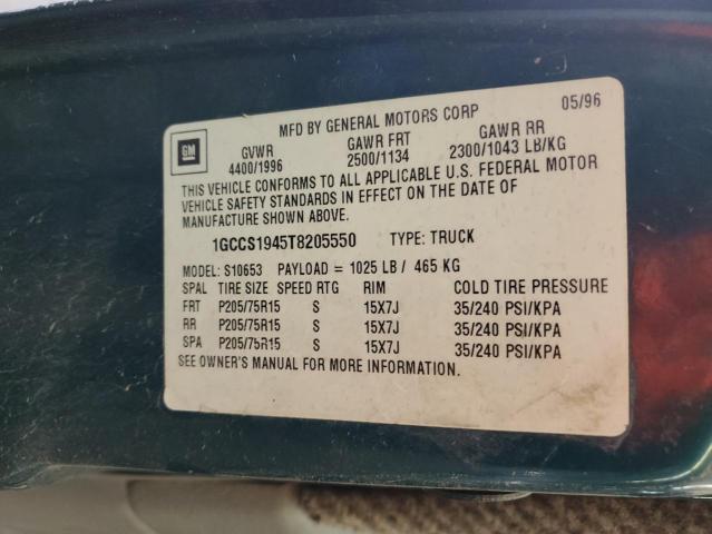 Photo 11 VIN: 1GCCS1945T8205550 - CHEVROLET S10 