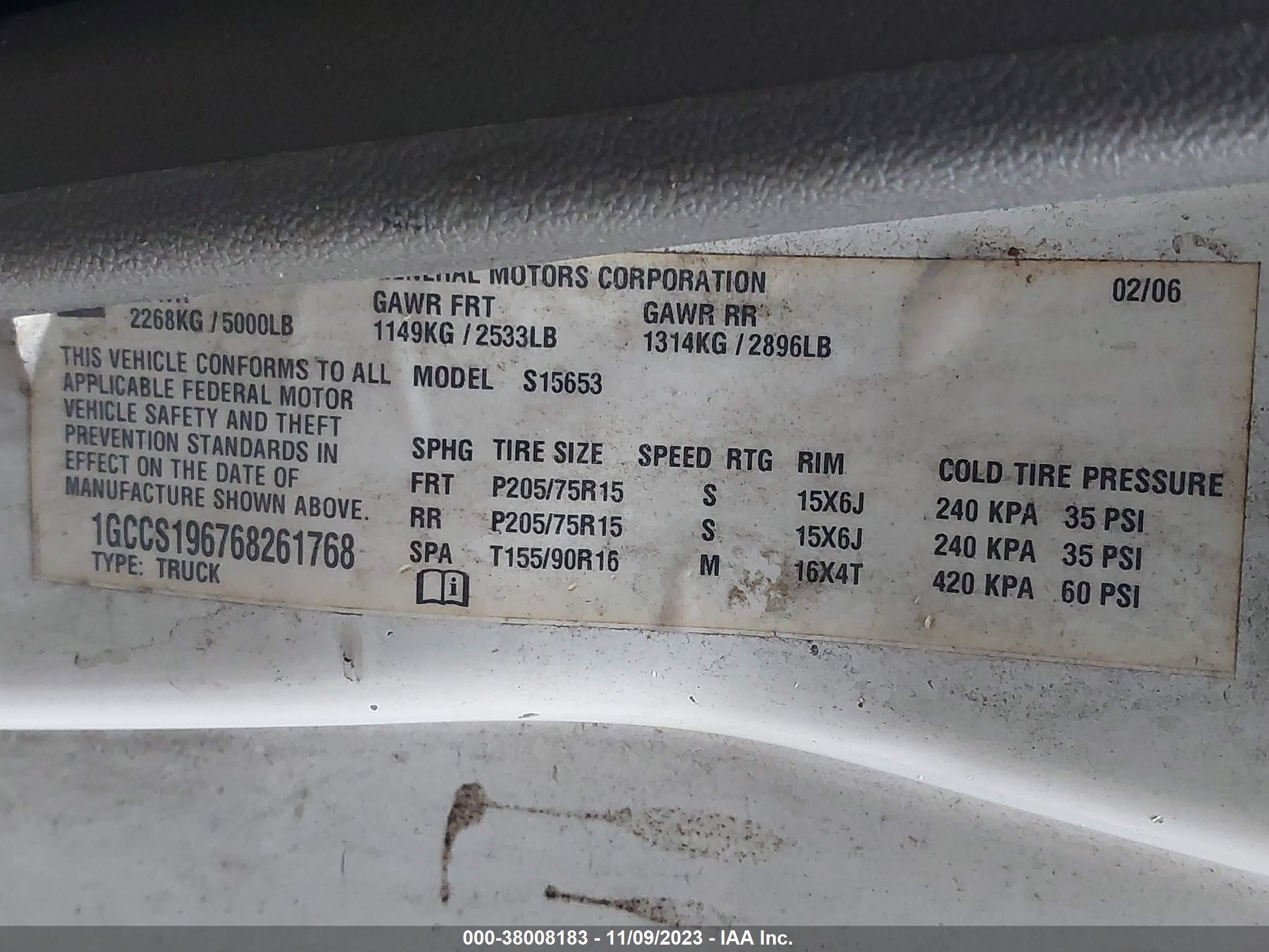 Photo 8 VIN: 1GCCS196768261768 - CHEVROLET COLORADO 