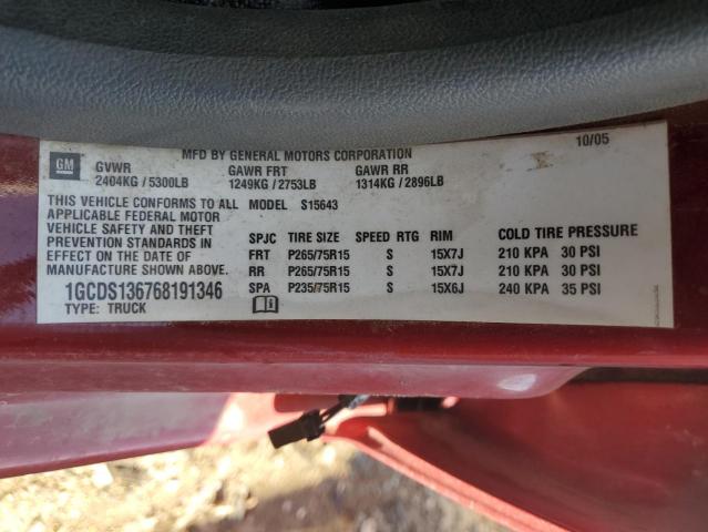 Photo 11 VIN: 1GCDS136768191346 - CHEVROLET COLORADO 