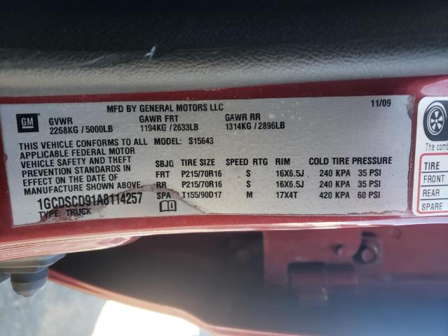 Photo 9 VIN: 1GCDSCD91A8114257 - CHEVROLET COLORADO L 