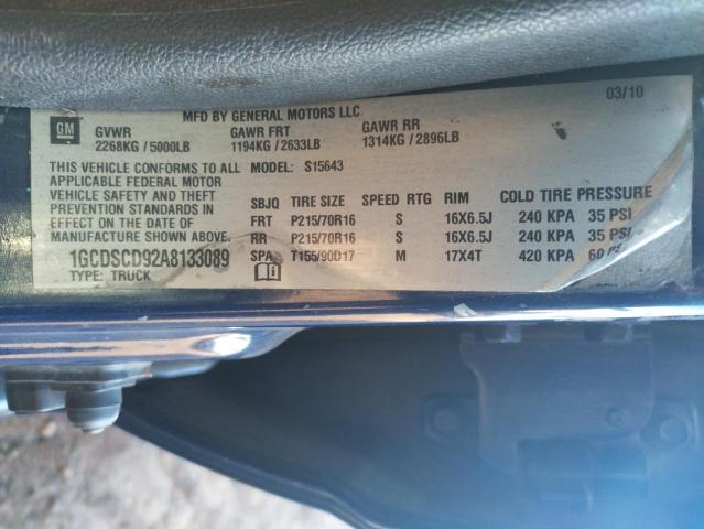 Photo 11 VIN: 1GCDSCD92A8133089 - CHEVROLET COLORADO L 