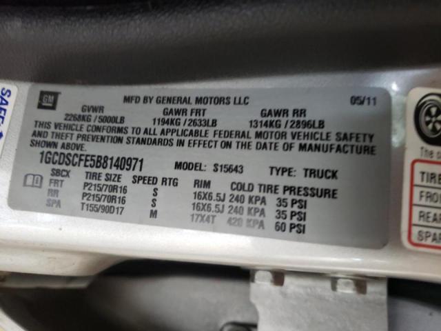 Photo 9 VIN: 1GCDSCFE5B8140971 - CHEVROLET COLORADO L 