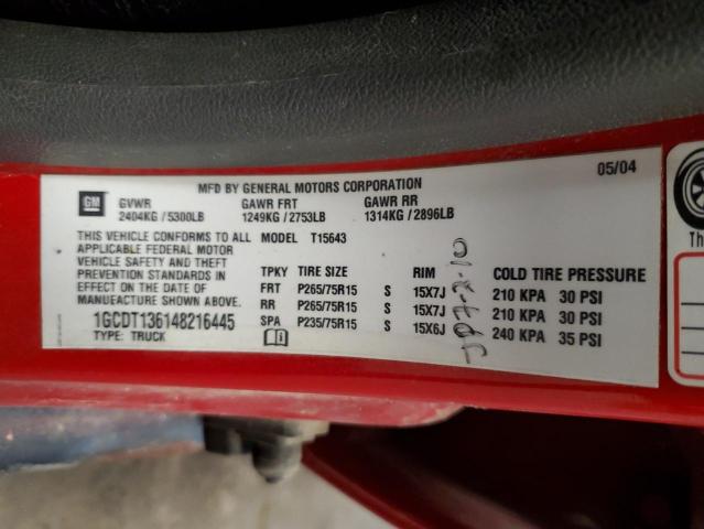 Photo 11 VIN: 1GCDT136148216445 - CHEVROLET COLORADO 