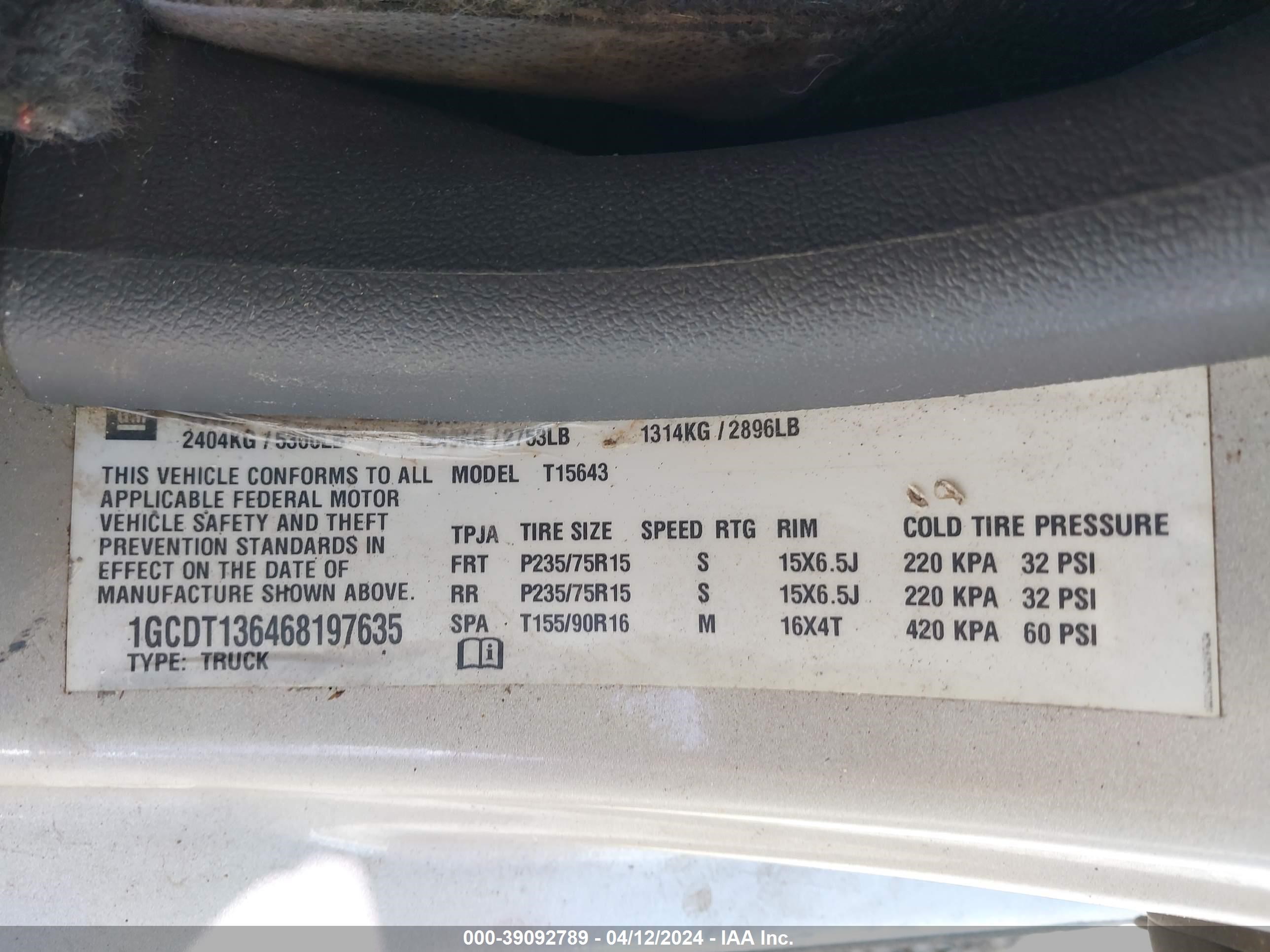 Photo 8 VIN: 1GCDT136468197635 - CHEVROLET COLORADO 