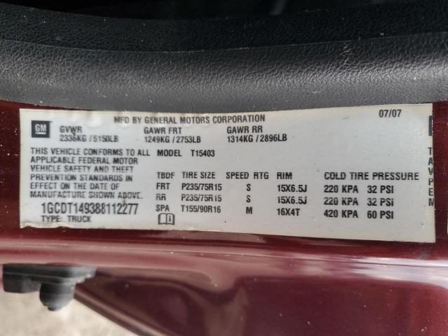 Photo 12 VIN: 1GCDT149388112277 - CHEVROLET COLORADO 