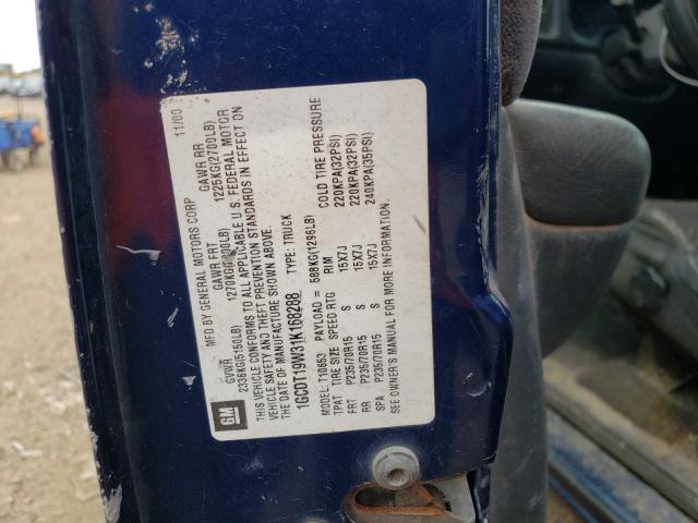 Photo 11 VIN: 1GCDT19W31K168288 - CHEVROLET S10 